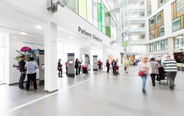 The atrium at Southmead Hospital Bristol