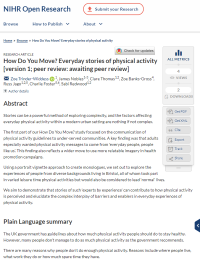Screen shot of the How Do You Move paper containing participant stories