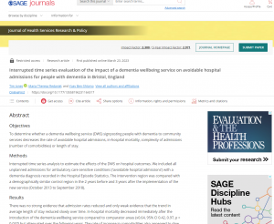 Screenshot of dementia wellbeing service paper