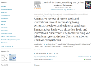 Screenshot of Julian Higgins paper about automation in living systematic reviews