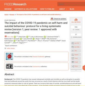 F1000 research study protocol systematic living review