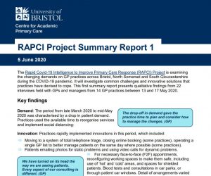 RAPCI summary report 1