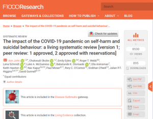 The impact of COVID-19 on self-harm and suicidal behaviour: a living systematic review version 1