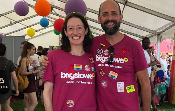 Emer Brangan with a member of the Brigstowe team at Bristol Pride 2019