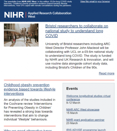 ARC West email newsletter – February 2021