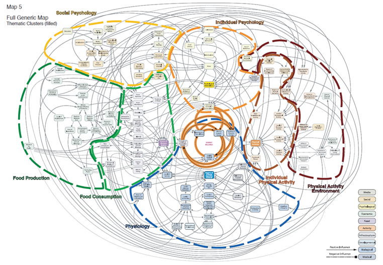 The Foresight obesity map, showing the complex causes of population-level obesity
