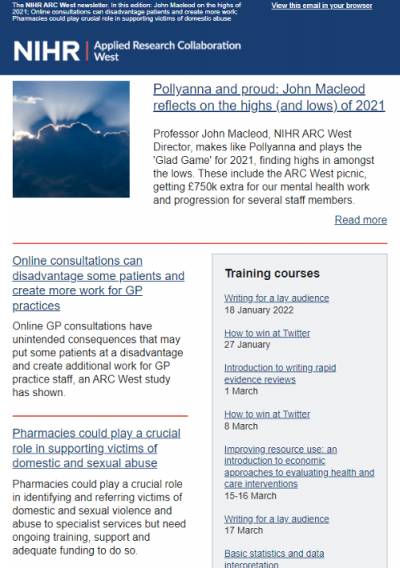 December ARC West email newsletter
