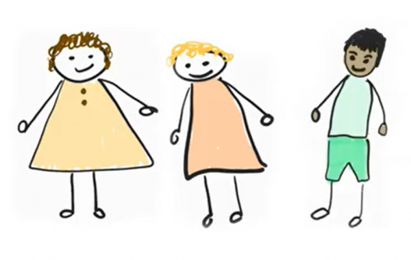 A screen shot from the childhood obesity interventions animation