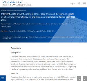 Lancet eClinical Medicines obesity prevention review update