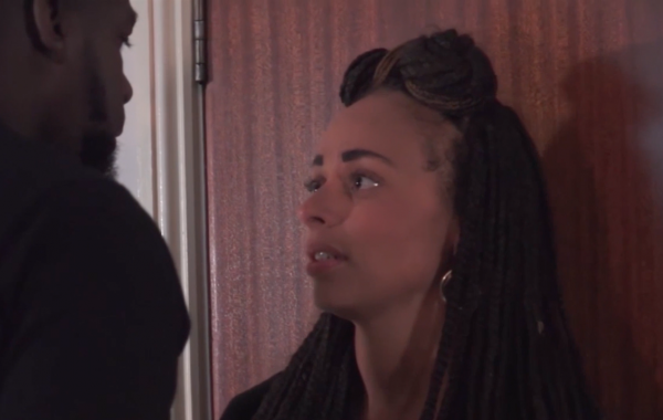 A couple get to know each other - a still from the film HIV: Talk. Test. Protect