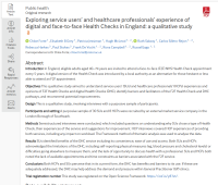 Digital health checks in Southwark data paper screenshot