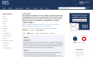 Screenshot of secondary healthcare costs of mastectomy paper