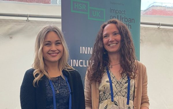 Carmel McGrath and Mari-Rose Kennedy collect the HSR UK Innovation in Inclusion Award 2023
