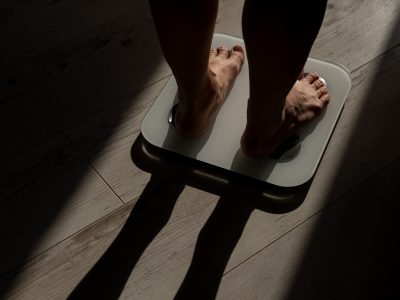 Feet on a set of scales