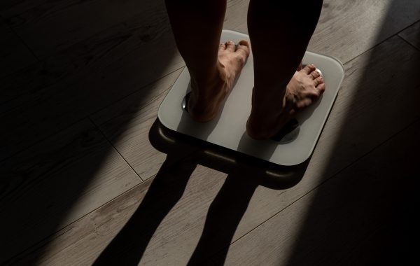 Feet on a set of scales
