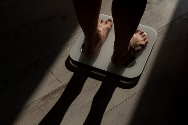 Feet on a set of scales