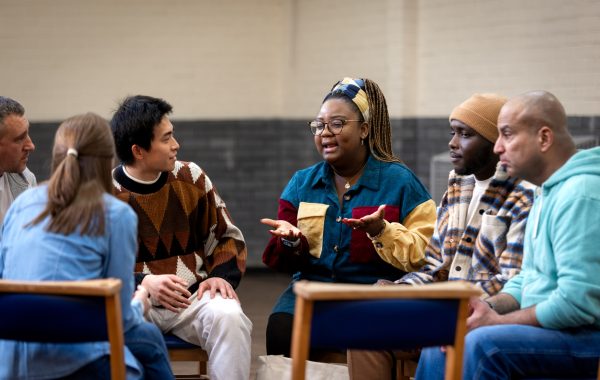 A diverse group of people having a discussion