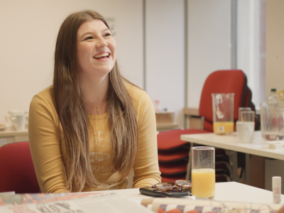 A member of YPAG at a zine making workshop