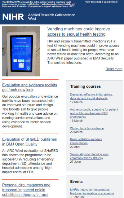 Screenshot of the Feb 24 newsletter