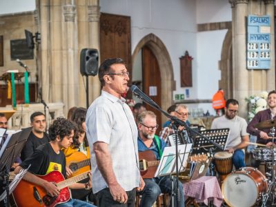 A singer in Dovetail Orchestra