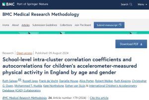 Screenshot of research paper titled: School-level intra-cluster correlation coefficients and autocorrelations for children’s accelerometer-measured physical activity in England by age and gender