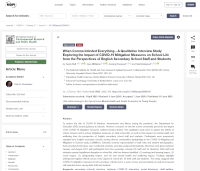 Screenshot of the paper When Corona Infested Everything—A Qualitative Interview Study Exploring the Impact of COVID-19 Mitigation Measures on School Life from the Perspectives of English Secondary School Staff and Students