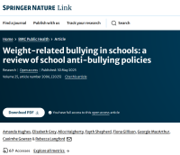 Screenshot of the paper on weight related bullying policies